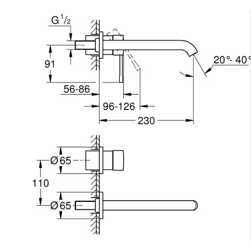 Grohe Essence L-Size 19967DL1 potinkinis praustuvo maišytuvas image 2