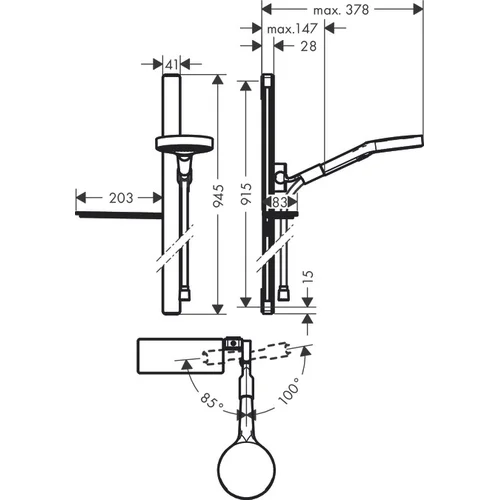 Hansgrohe Rainfinity 27672000 Dušo komplektas 130 mm image 2