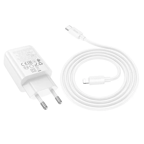 Hoco N63 30W GaN įkroviklis USB-C/USB-A Baltas image 3