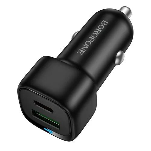 Borofone BZ34B 38W USB-C/USB-A automobilinis įkroviklis juodas image 1