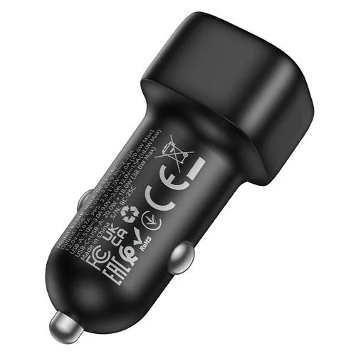 Borofone BZ34B 38W USB-C/USB-A automobilinis įkroviklis juodas image 3