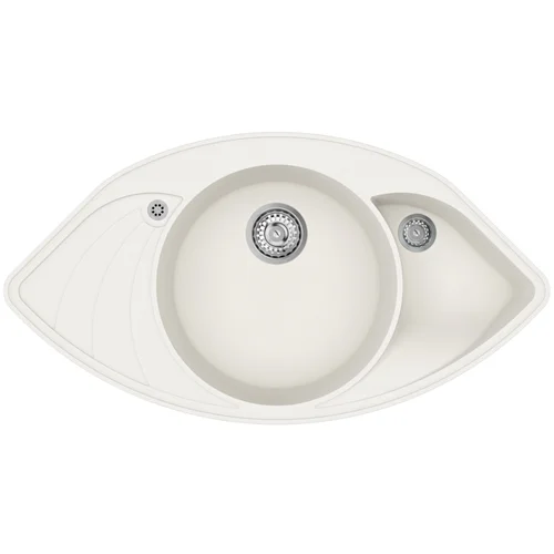 HELIKA Papilon SCP151-710AW Virtuvės plautuvė, balta image 2