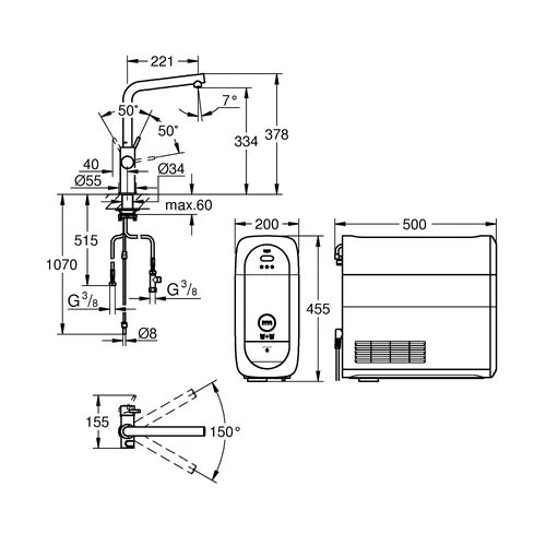 GROHE 31454DL1 Plautuvės maišytuvas su filtro funkcija image 3
