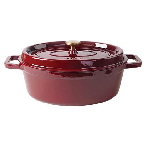 Zyle ZY040RKI ovalus emaliuotas ketaus puodas, 7,8 l image 1