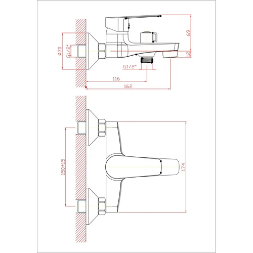 Maišytuvas dušo B101-3 Chromas image 2
