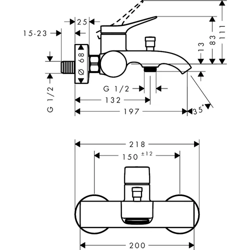 Hansgrohe Vivenis 75423700 Vonios maišytuvas Balta image 2