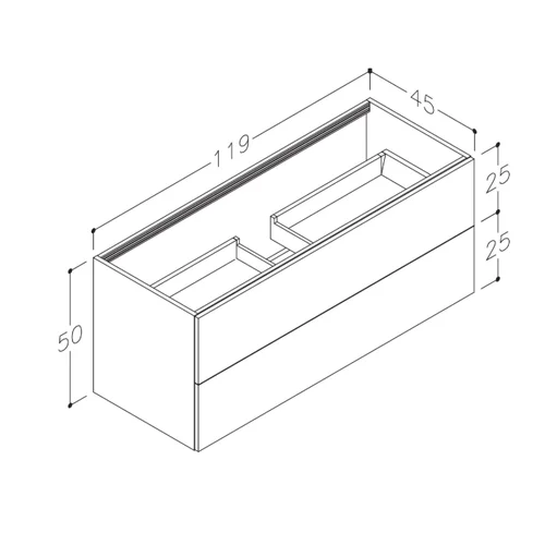 KAME GAMA BU/12-3DR/48-PO 120 cm push to open Varinis ąžuolas image 2