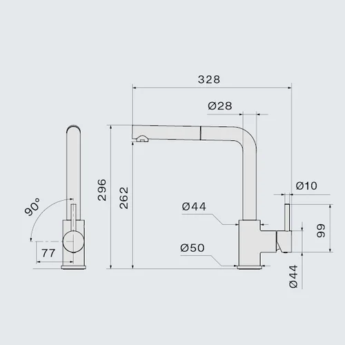 Falmec Pure Steel Corner MPSC.00#SSF Plautuvės maišytuvas su ištraukiama žarna image 2