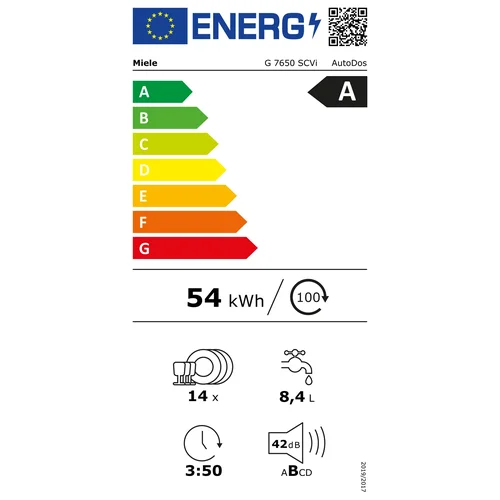 MIELE G 7650 SCVi 60 cm įmontuojama indaplovė image 3