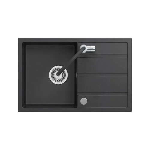 Granito plautuvė Quadron Prime Flexi SDR6844CZ_3323503BL su lanksčiu snapeliu ir dozatoriumi, Juoda image 2