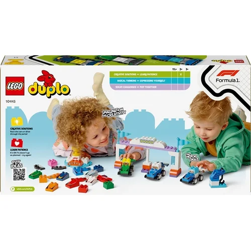 Konstruktorius LEGO® DUPLO Town F1®Team Race Cars image 2