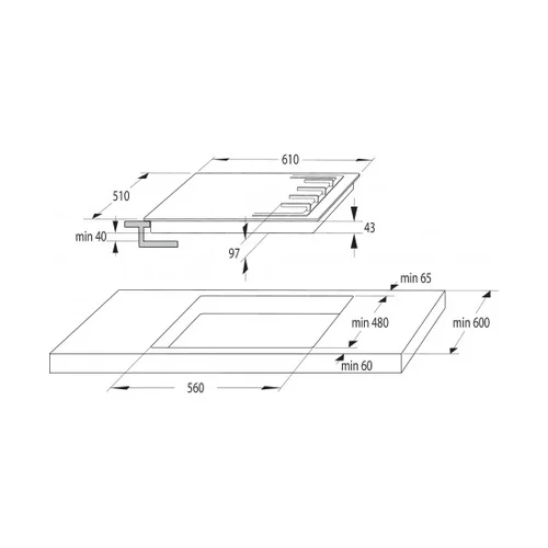 Gorenje GTW641KB dujinė kaitlentė 60 cm image 2