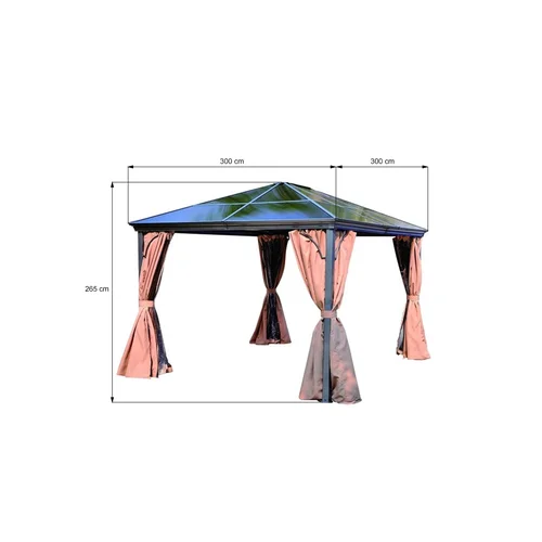 Pavėsinė Grande, 300 cm x 265 cm, ruda image 2