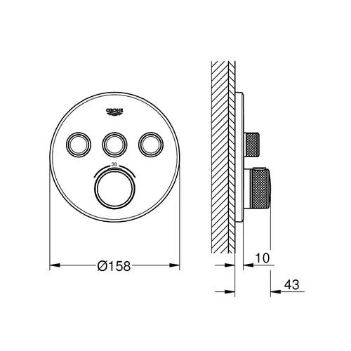 Grohe GROHTHERM SMARTCONTROL 29121DL0 Termostatinis maišytuvas, Vario paviršius image 2