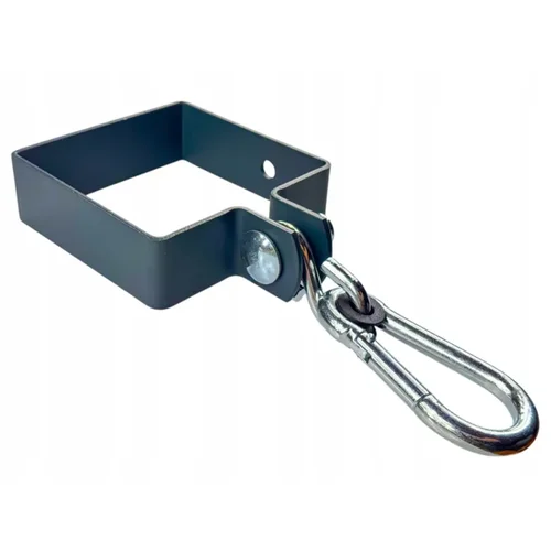 Kvadratinis tvirtinimo elementas su karabinu 90x90 mm, antracito image 1