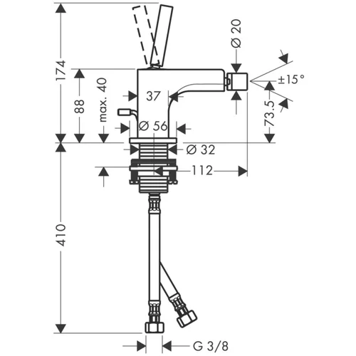 Bide maišytuvas Hansgrohe AXOR Citterio 39210000 image 2
