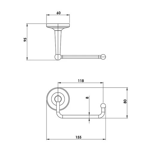 TAPWELL TA235 Tualetinio popieriaus laikiklis, 155×80×95 mm image 2