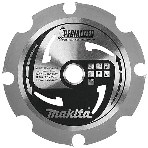 Makita B-22997 SPECIALIZED Pjovimo diskas, 165X2.3X20mm, 12°, T4 image 1
