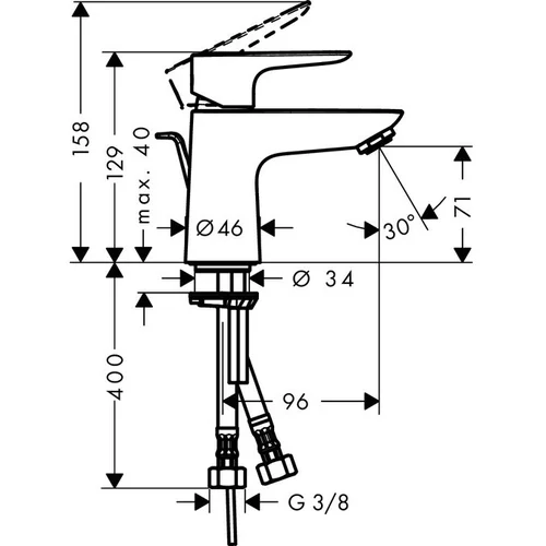 Hansgrohe Talis E 80 praustuvo maišytuvas image 2