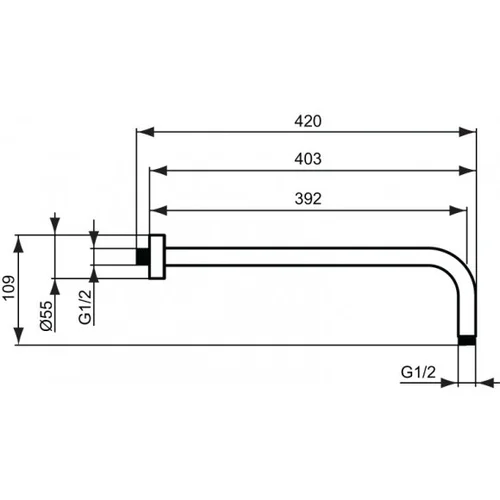 Ideal Standard Idealrain B9445GN dušo galvos laikiklis sidabro image 2