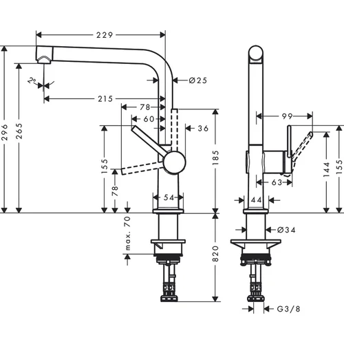 Hansgrohe Talis M54 72840000 Chromo virtuvinis maišytuvas image 2