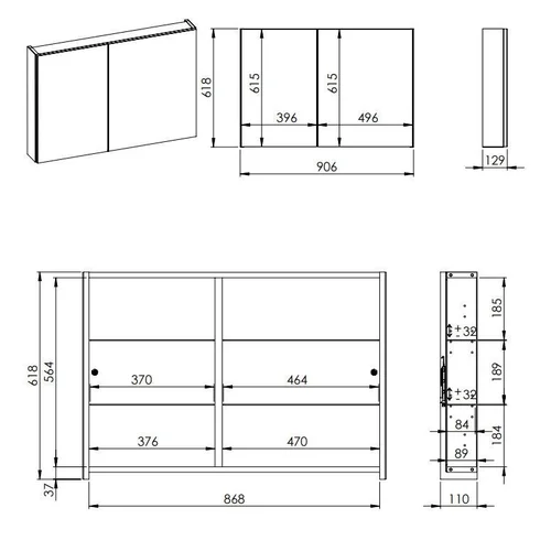 Elita SPINTELĖ SU VEIDRODŽIU BASIC 90 cm image 2