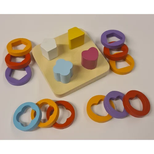 Medinė Montessori dėlionė-rūšiuoklė „Spalvos ir formos“ image 2