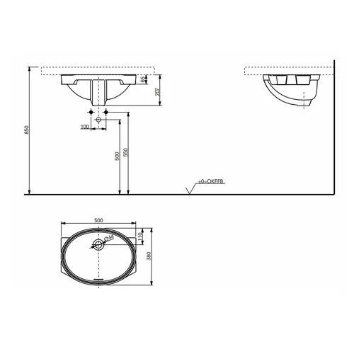 Iš apačios montuojamas praustuvas TOTO LW1505JUYW/F#W 500x380x207 image 3