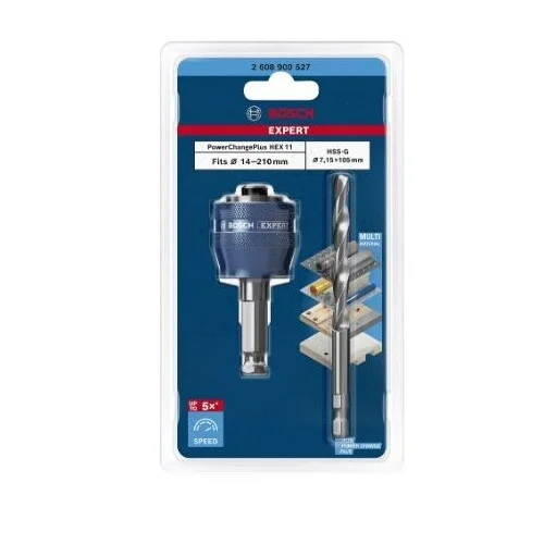 Adapteris Bosch PC Plus 3/8" ir HSS-G 7, 15x105mm grąžtas image 2