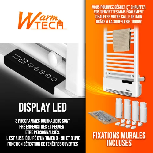 Warm Tech Rankšluosčių džiovintuvas 2 in 1, 1500 W image 2