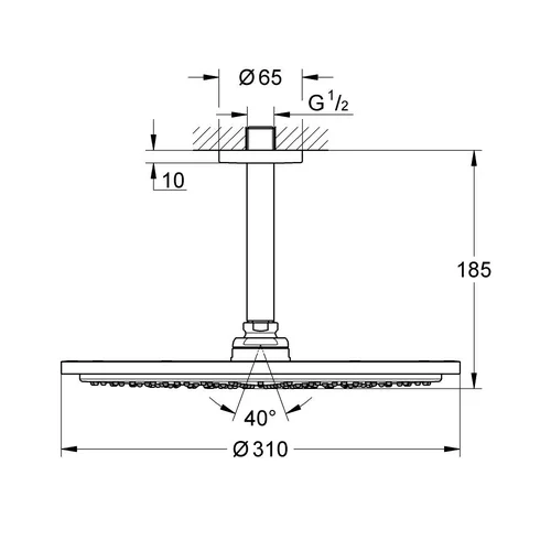 Grohe Cosmopolitan 310 dušo galva 26067AL0 image 2