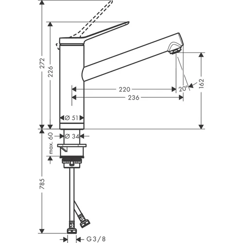 Hansgrohe Zesis M33 Plautuvės maišytuvas, 74805000, Chromo image 2