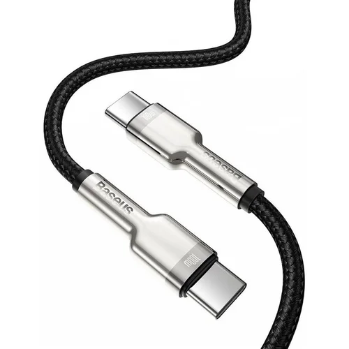 Baseus CATJK-C01 Laidas USB-C, 1 m, Sidabro/Juoda, 100 W image 2