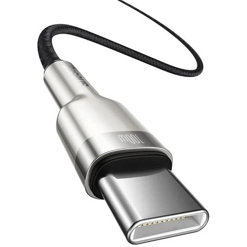Baseus CATJK-C01 Laidas USB-C, 1 m, Sidabro/Juoda, 100 W image 3