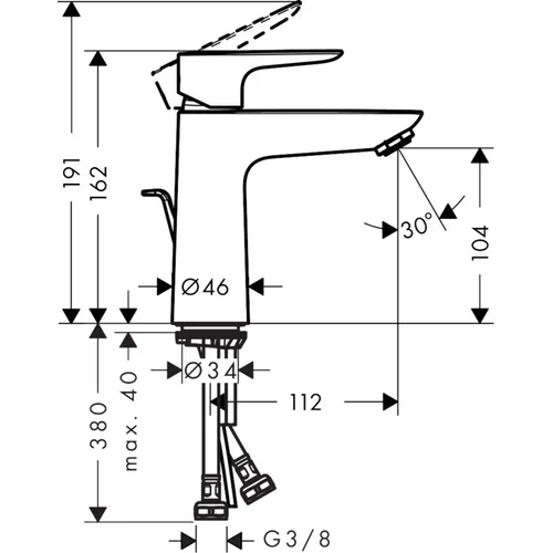 Hansgrohe Talis E 71710700 praustuvo maišytuvas, balta image 2