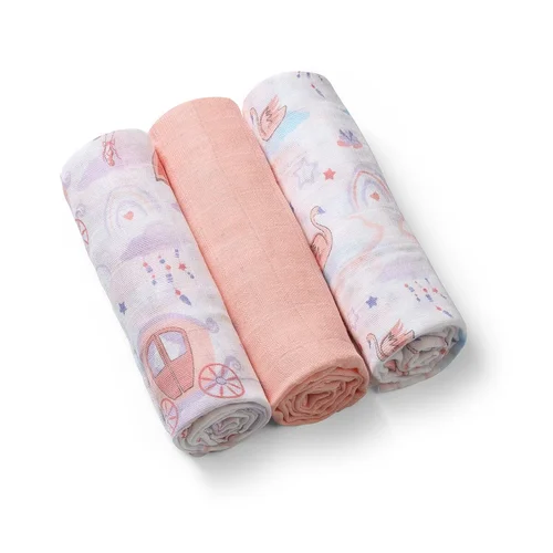 BabyOno medvilniniai vystyklai 3 vnt rožiniai 348/11 image 1