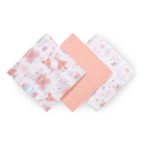 BabyOno medvilniniai vystyklai 3 vnt rožiniai 348/11 image 2