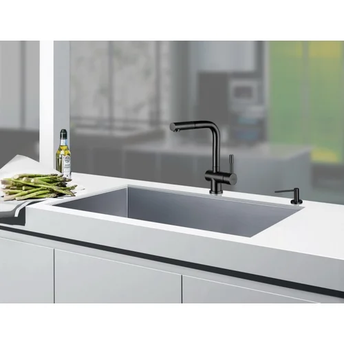 Blue Water Corsa virtuvinis maišytuvas su ištraukiama žarna, Juodas plienas image 3