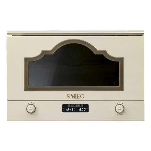 SMEG MP722PO įmontuojama mikrobangų krosnelė Kreminė su žalvario apdaila image 1