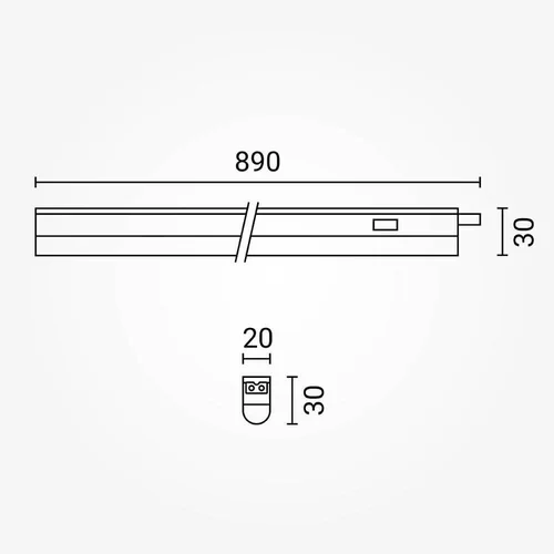 Optonica T5 LED juosta 4000K, 89 cm, 9,6 W image 3