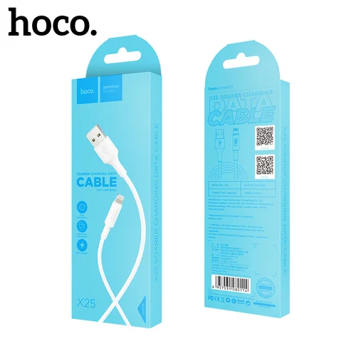 Hoco X25 Lightning USB kabelis 1,0 m Baltas image 1