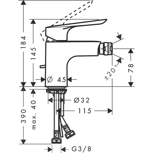 Bide maišytuvas Hansgrohe Logis E 71232000 image 2