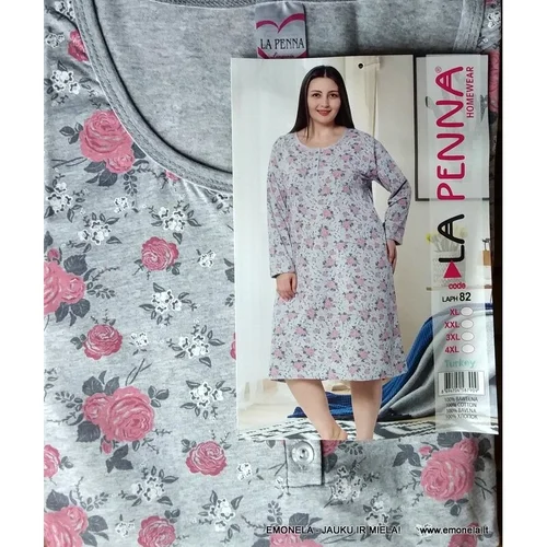 ROŽIŲ SAPNAS naktinukai 2XL, pilki su rožėmis image 2
