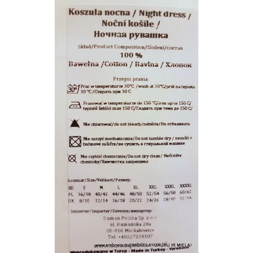 ROŽIŲ SAPNAS naktinukai 2XL, pilki su rožėmis image 3