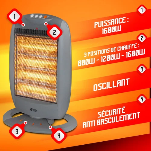 Warmtech infraraudonųjų spindulių šildytuvas, 1600 W image 3