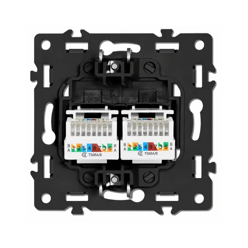 Feelspot FSIN2CAT6G Dvigubas CAT 6 interneto lizdas, pilkas image 2