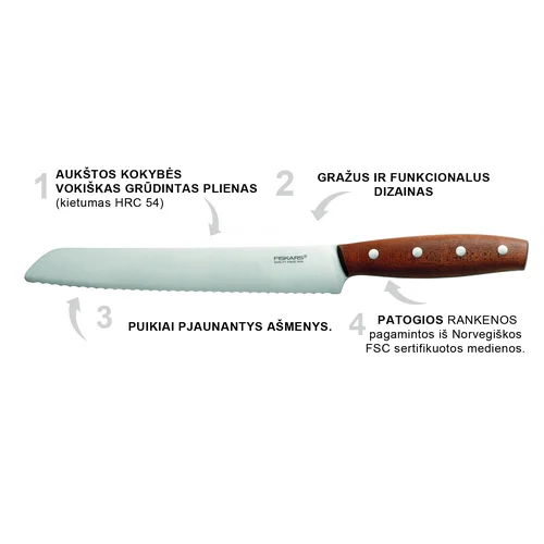 Fiskars Norr 1016480 duoninis peilis 21 cm image 2