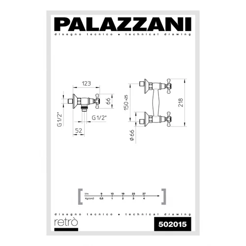 Palazzani Retro virštinkinis dušo maišytuvas image 2