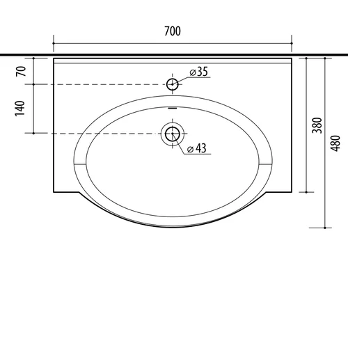 Riva SA 70-7 Apatinė spintelė su praustuvu image 3