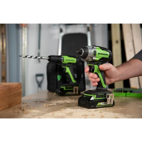 Greenworks GD24ID3 24 V smūginis suktuvas-gręžtuvas image 3